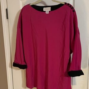 Women's Pink Top with Black Accents